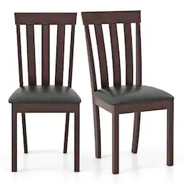 Kadyn - Dining Chairs, Kitchen Chairs Trattoria Chairs,Dining Chair Set of 2 Upholstered Wooden Kitchen Chairs with Padded Seat - Black