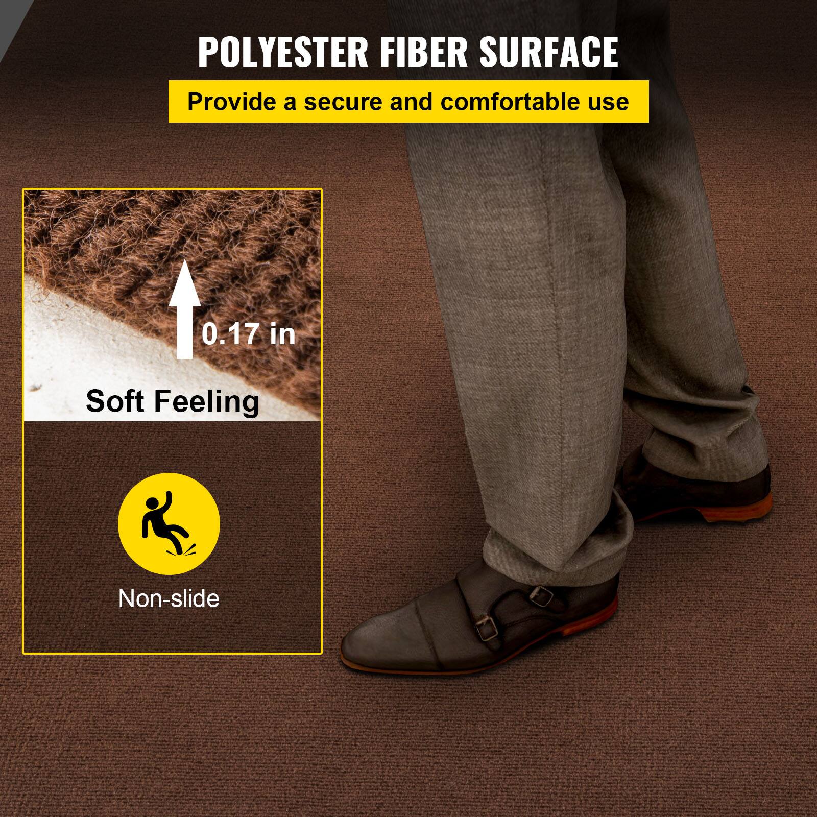 POLYESTER FIBER SURFACE  
Provide a secure and comfortable use  

0.17 in  
Soft Feeling  

Non-slide