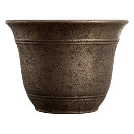 Listo - HC Companies 13-Inch Wide Sierra Planter Round Plastic Planter, Nordic Bronze - Celtic Bronze