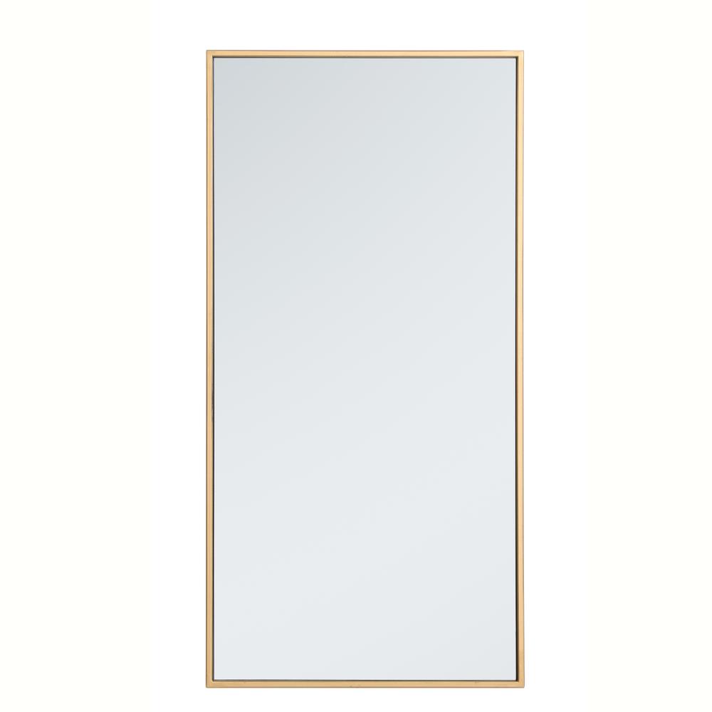 Alt View 4. Elegant Decor - Metal frame rectangle mirror 18 inch in Brass - Brass.