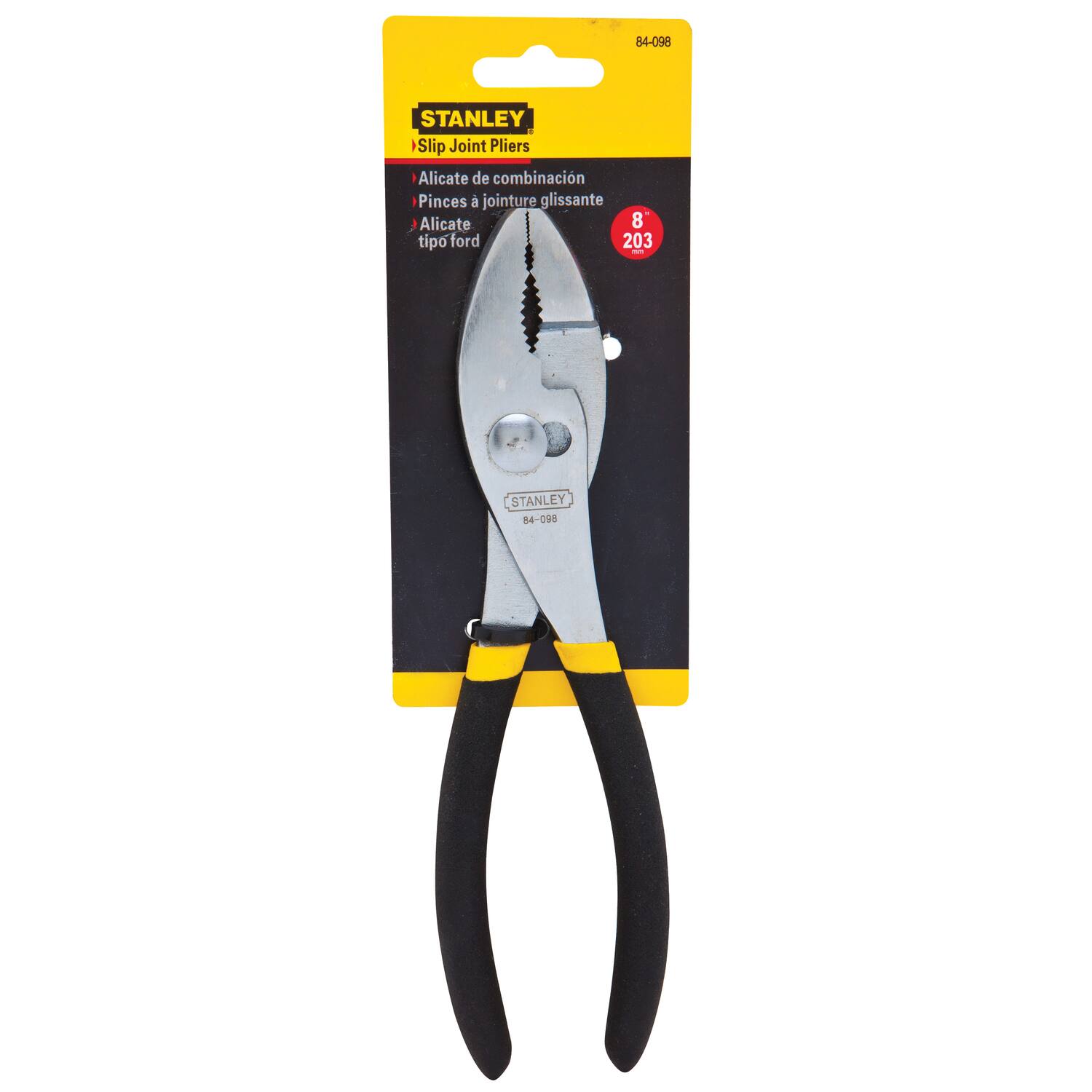 84-098 STANLEY - Slip Joint Pliers  
Alicate de combinación  
Pinces à jointure glissante  
Alicate tipo ford  
203 d I  
STANLEY 84-Cue