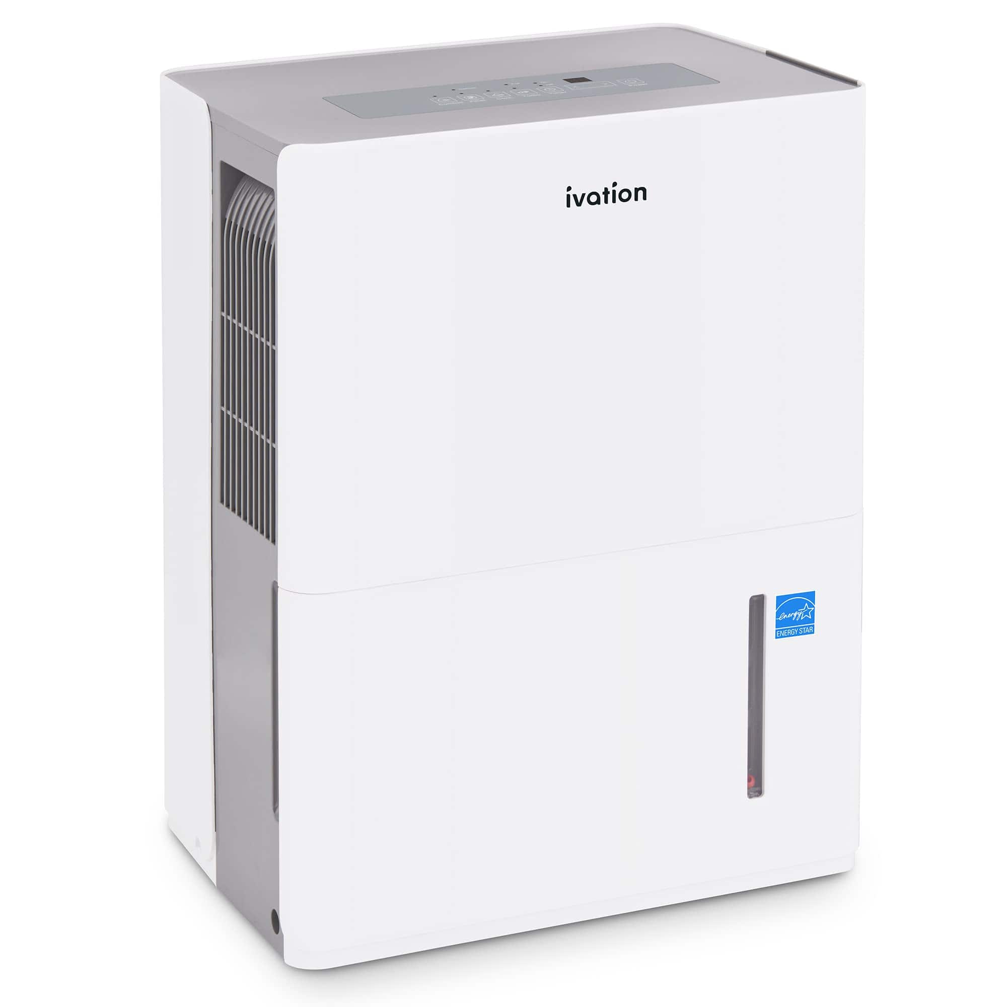 Ivation - 1,500 Sq. Ft Energy Star Dehumidifier with Hose Connector, Humidity Control & Auto Shutoff - White