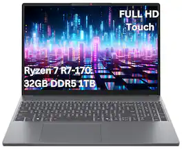 Lenovo - Upgraded - IdeaPad Slim 3 15.3" 2K Touchscreen Laptop - AMD Ryzen 7 170- 32GB Memory - 1TB SSD-AMD Radeon 680M-Windows 11 Home - Luna Grey
