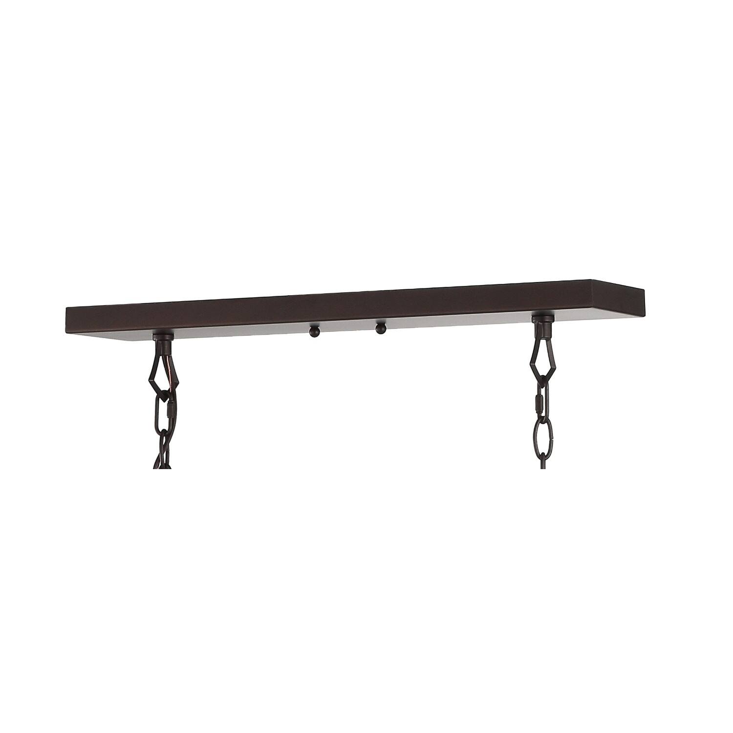 Alt View 5. Jonathan Y - Pagoda 49" 6-Light Classic Traditional Metal Linear Cage Lantern LED Pendant, Oil Rubbed Bronze - Oil Rubbed Bronze.