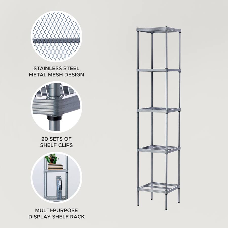 Metal Mesh Rack Small Design Ideas MeshWorks 5 Tier Tower Metal Storage Shelving Unit Rack ...