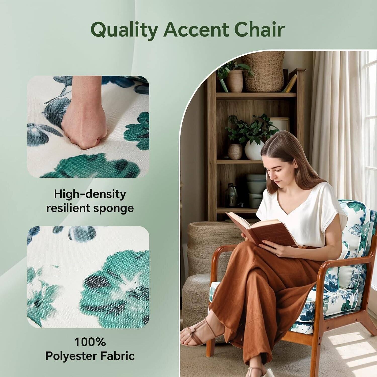 Quality Accent Chair

- High-density resilient sponge
- 100% Polyester Fabric