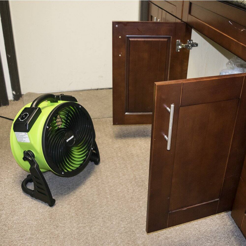 Alt View 9. XPOWER - 1560 CFM Pro 13” Sealed Brushless DC Motor Air Circulator with Timer - Green.