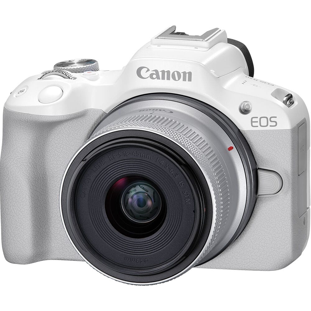 Canon EOS R50 Mirrorless Camera White 18 45mm Lens Bundle - Best Buy