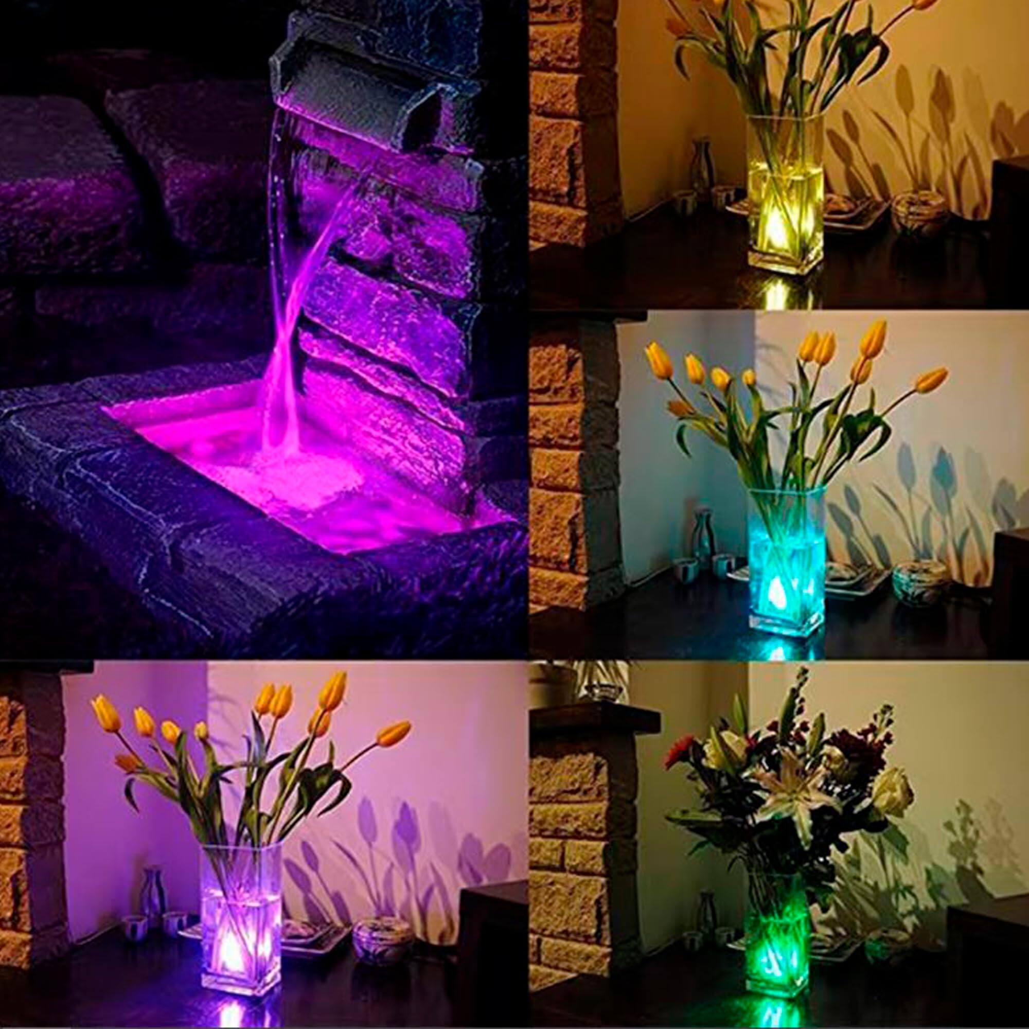 Alt View 1. HQRP - HQRP 20-Pack Mini Submersible LED Tea Lights RGB Waterproof Flameless Candles Battery Operated Accent Decor for Holidays.