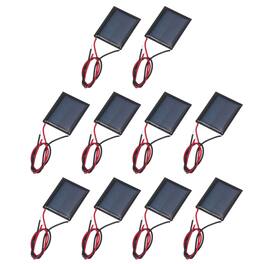 Unique Bargains - 10pcs 1V 0.08W 80mA Mini Solar Panels, Polycrystalline Solar Cell with Cable for DIY Toy Charger - Black