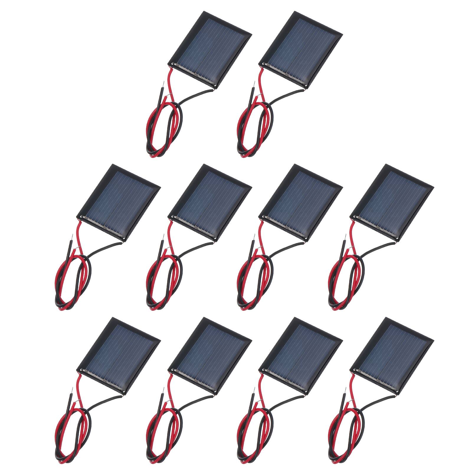 Front. Unique Bargains - 10pcs 1V 0.08W 80mA Mini Solar Panels, Polycrystalline Solar Cell with Cable for DIY Toy Charger - Black.