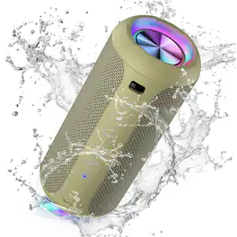 Ortizan - Portable Bluetooth Speaker,IPX7 Waterproof,24W Loud Stereo Sound,Bluetooth 5.3, 30H Playtime,TWS Pairing for Home,Party - Kakki