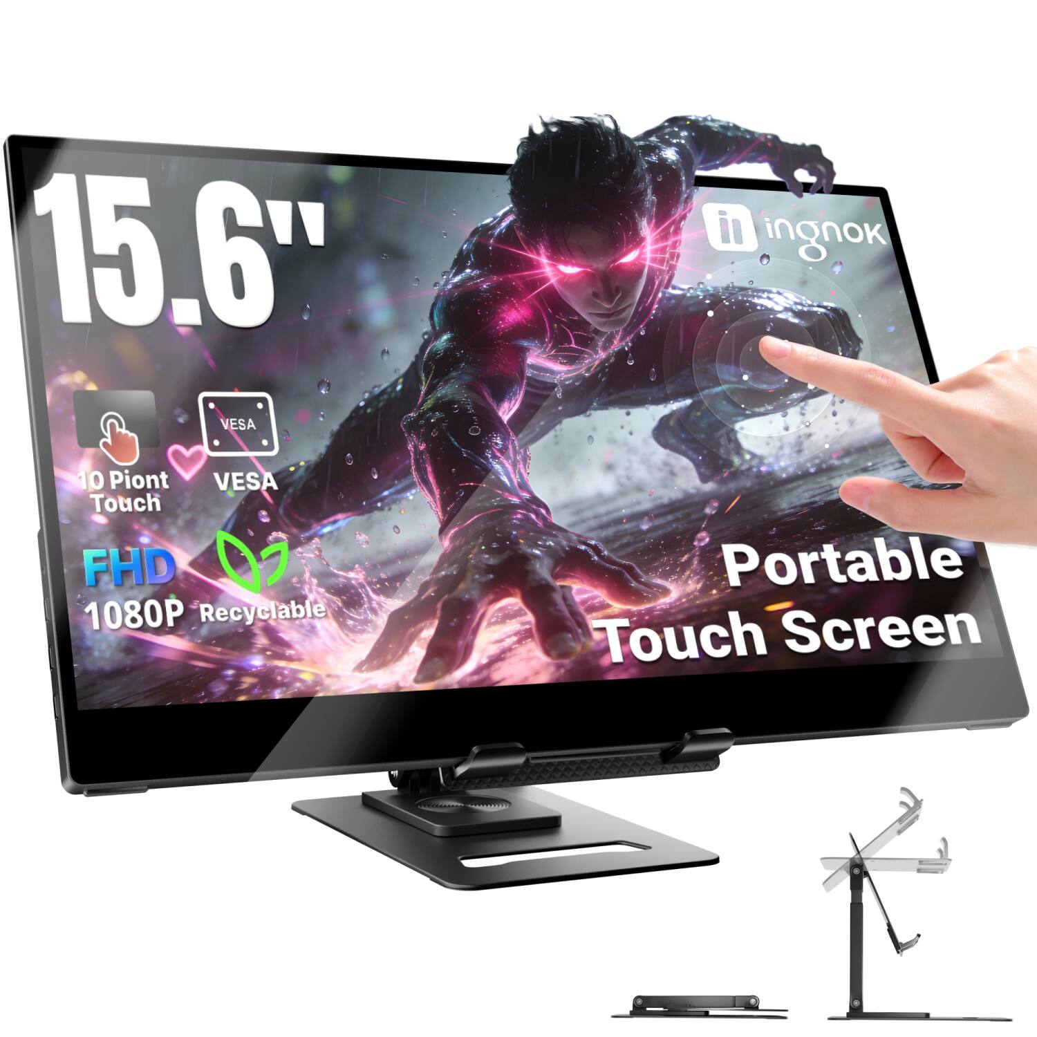 15.6" VESA  
10 Point VESA Touch FHD 1080P Recyclable  
Portable Touch Screen