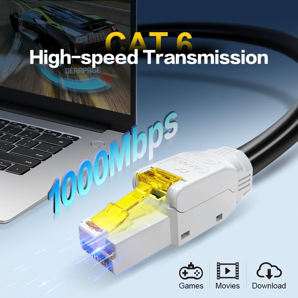 CAT 6 High-speed Transmission  
1000Mbps  
Games Movies Download
