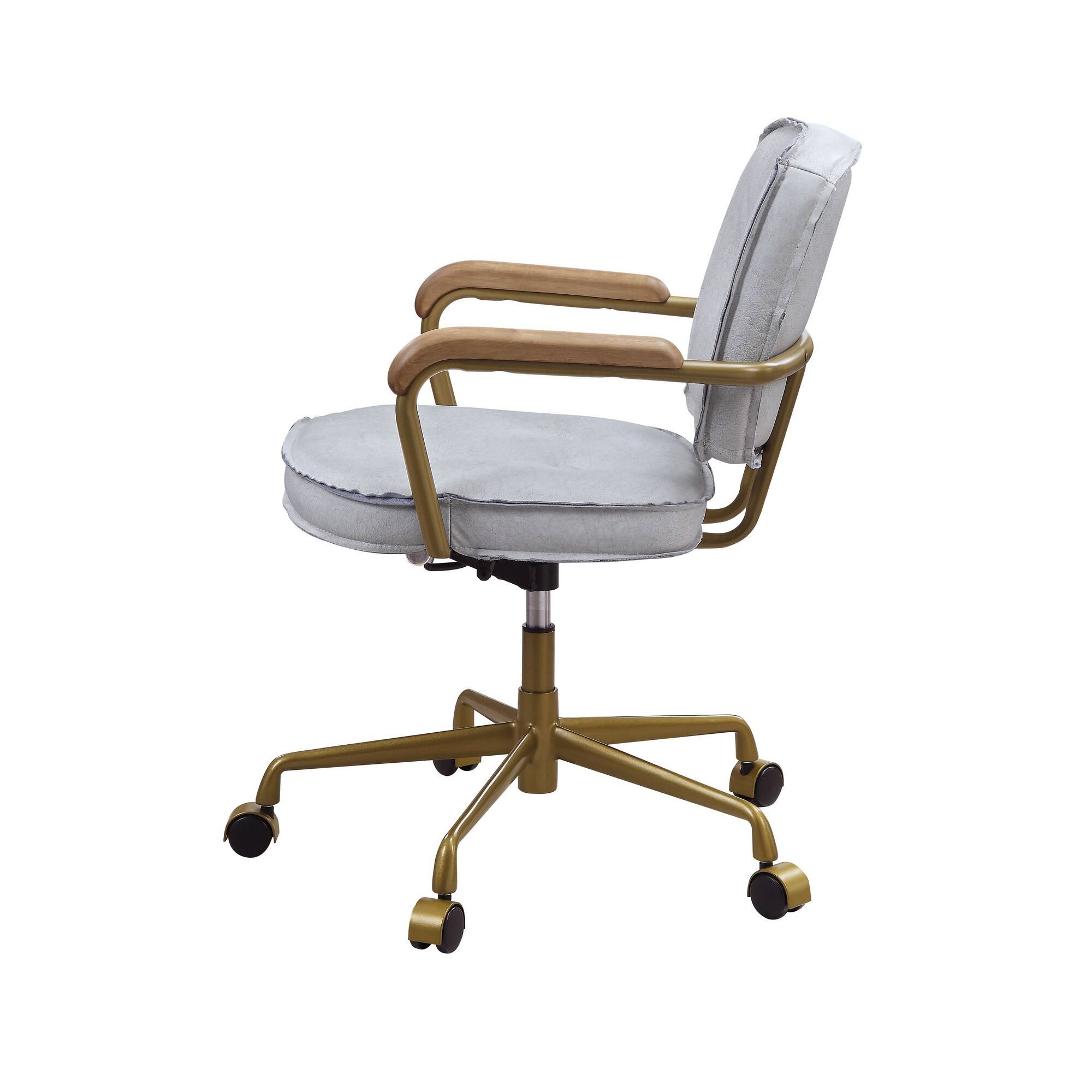 Alt View 2. Manhattan Lane - Office Chair with Faux Leather Upholstery - White, Brown.