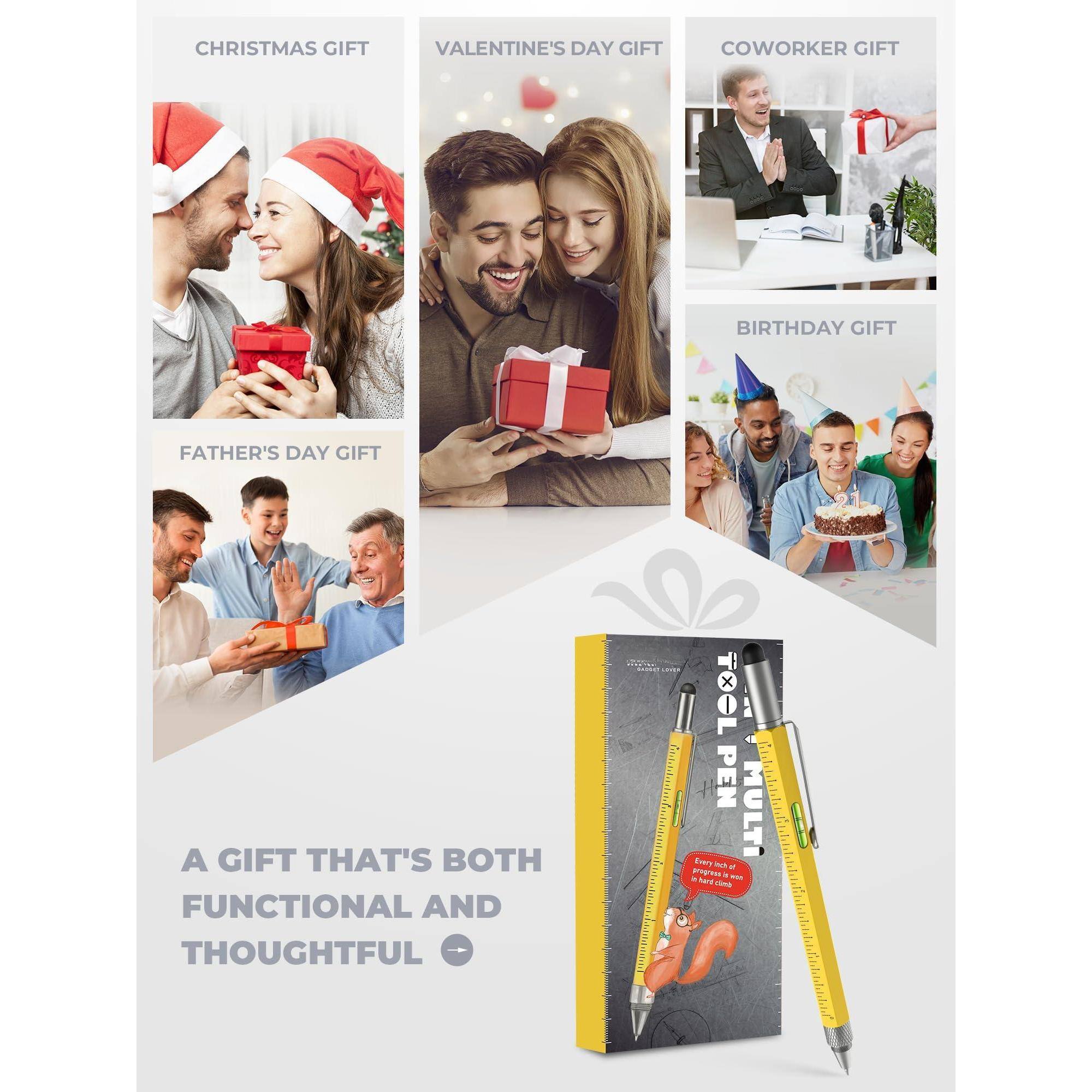 CHRISTMAS GIFT  
VALENTINE'S DAY GIFT  
COWORKER GIFT  
BIRTHDAY GIFT  
FATHER'S DAY GIFT  

A GIFT THAT'S BOTH FUNCTIONAL AND THOUGHTFUL  

TOOL PEN MULTI  
Every trick in one pen