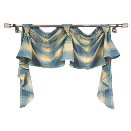 Front. RLF Home - RLF Home 4" Top Tab High Quality Fabric Duncaster 2-Scoop Victory Swag for Windows 40" x 25" Porcelain - Porcelain.