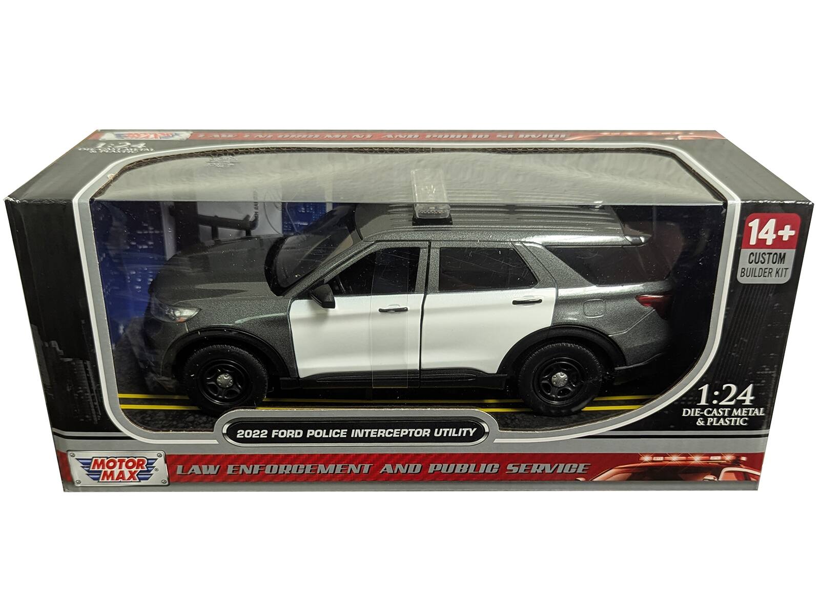2022 Ford Police Interceptor Utility Gray Metallic w/White w/Flashing Lights & Sounds 1/24 Diecast Model Car by Motormax price history on PriceWatchPro
