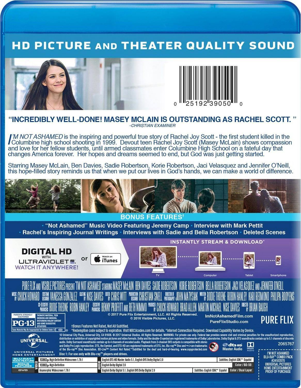 Back. I'm Not Ashamed (DVD + Digital) [Blu-ray].
