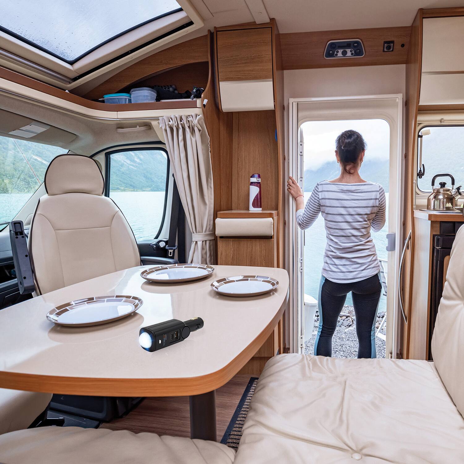 Alt View 2. TECHNAXX - Technaxx 4927 Pro Tx-168 Rechargeable Universal Car Alarm With Siren And Remote - bLACK.