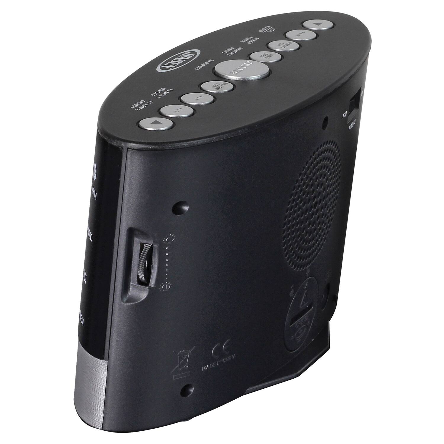 Jensen JCR 255 AM/FM Dual Alarm Digital Clock Radio with Under