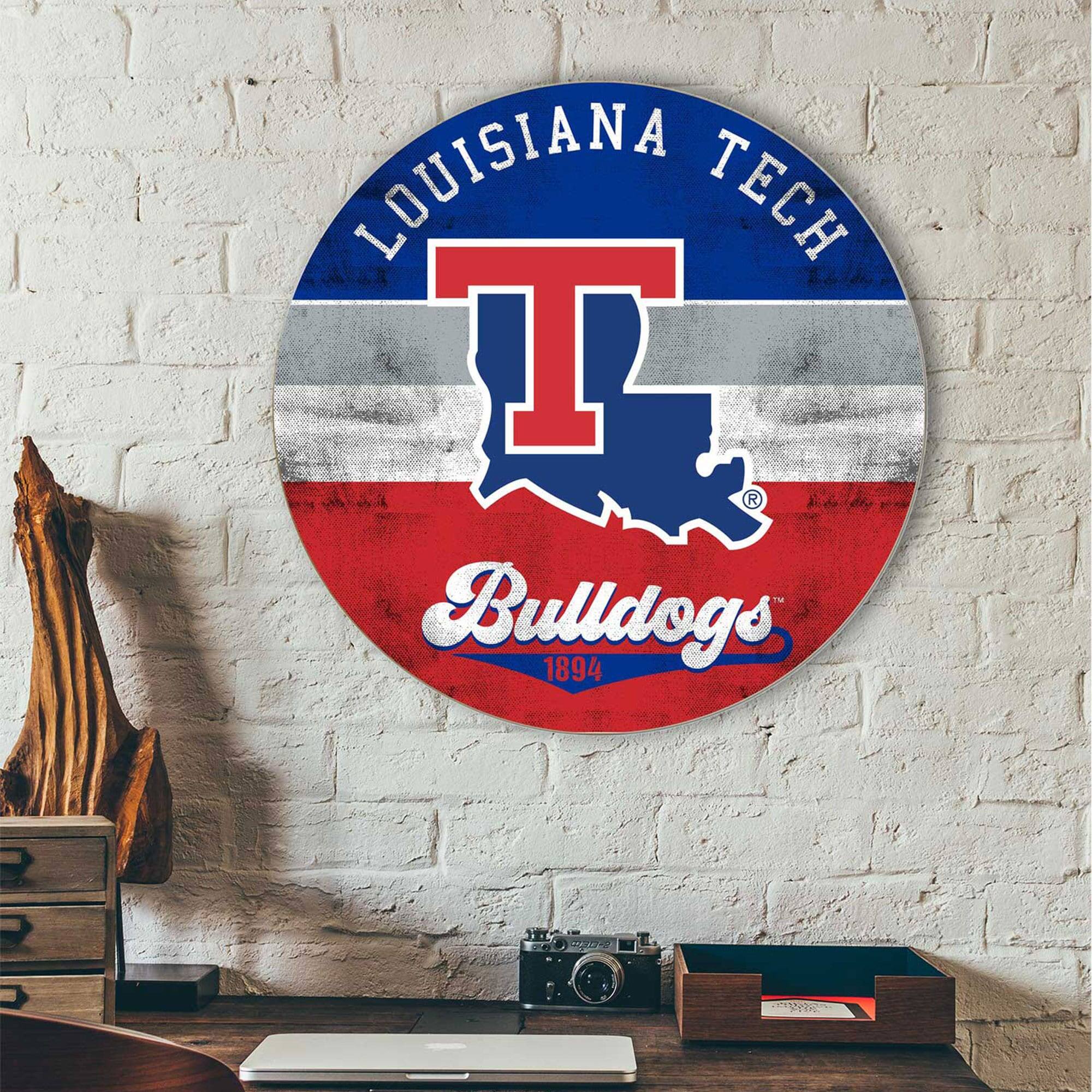 Jardine Louisiana Tech Bulldogs 20'' x 20'' Retro Logo Circle Sign Blue ...