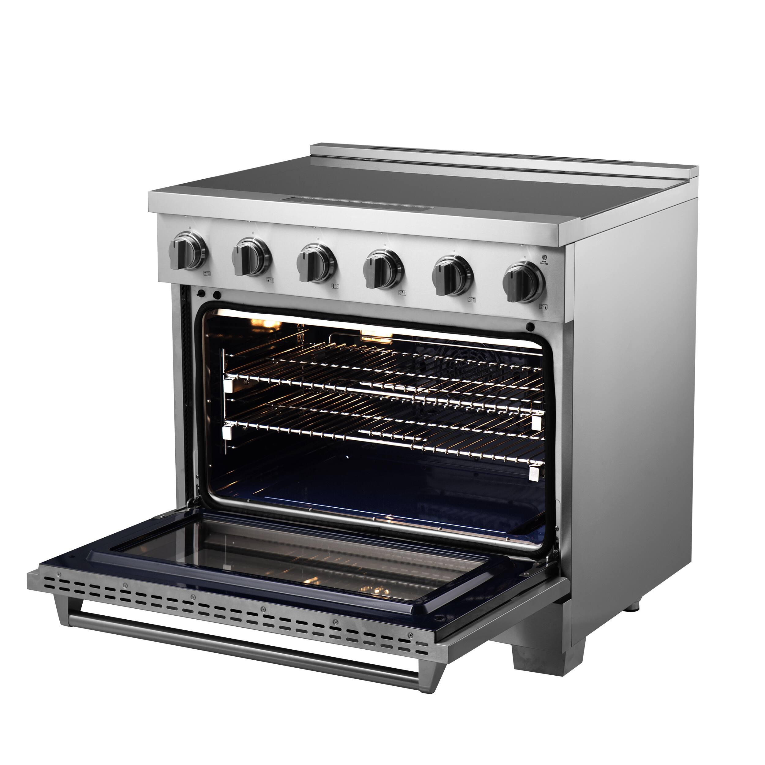 Alt View 2. Kucht - 36 Inch Induction Range in Stainless Steel with 5 Elements and Bridge Zone - Stainless Steel.