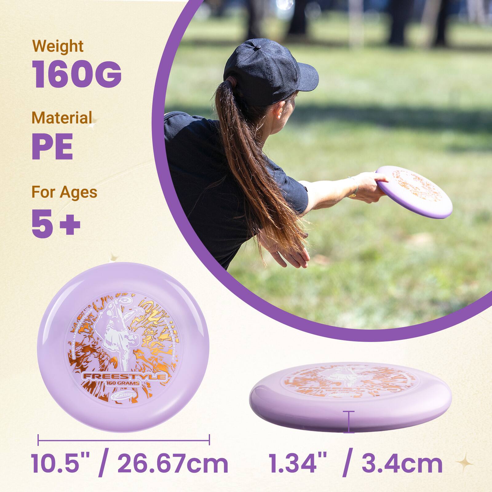 Wham O Frisbee Freestyle 160g Flying Disc, for Outdoor Fun 1 Pack ...
