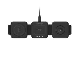 myCharge - Refurbished Excellent - 3-in-1 Wireless Charger for Pad, iPhones, Airpods and Apple Watches | Color: Black - Black