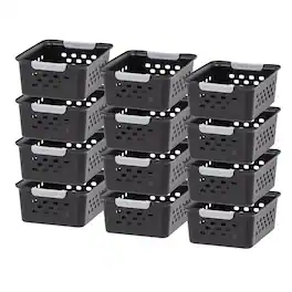 IRIS USA - Plastic Storage Basket, Shelf Basket organize for Pantries, Kitchens, Cabinets, Bedrooms