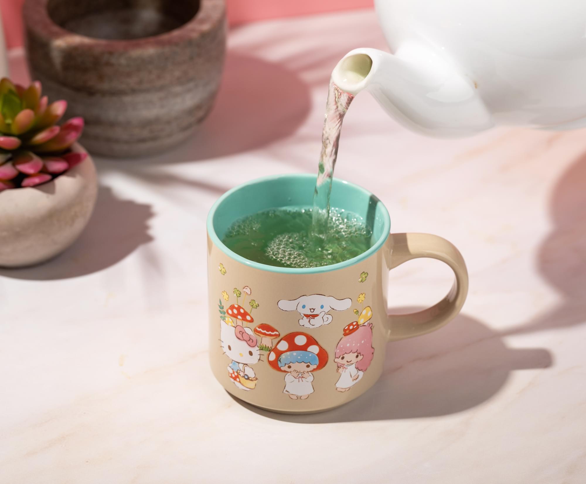 Alt View 2. Silver Buffalo - Sanrio Hello Kitty and Friends Mushroom Crew Single Stackable Ceramic Mug - Beige.