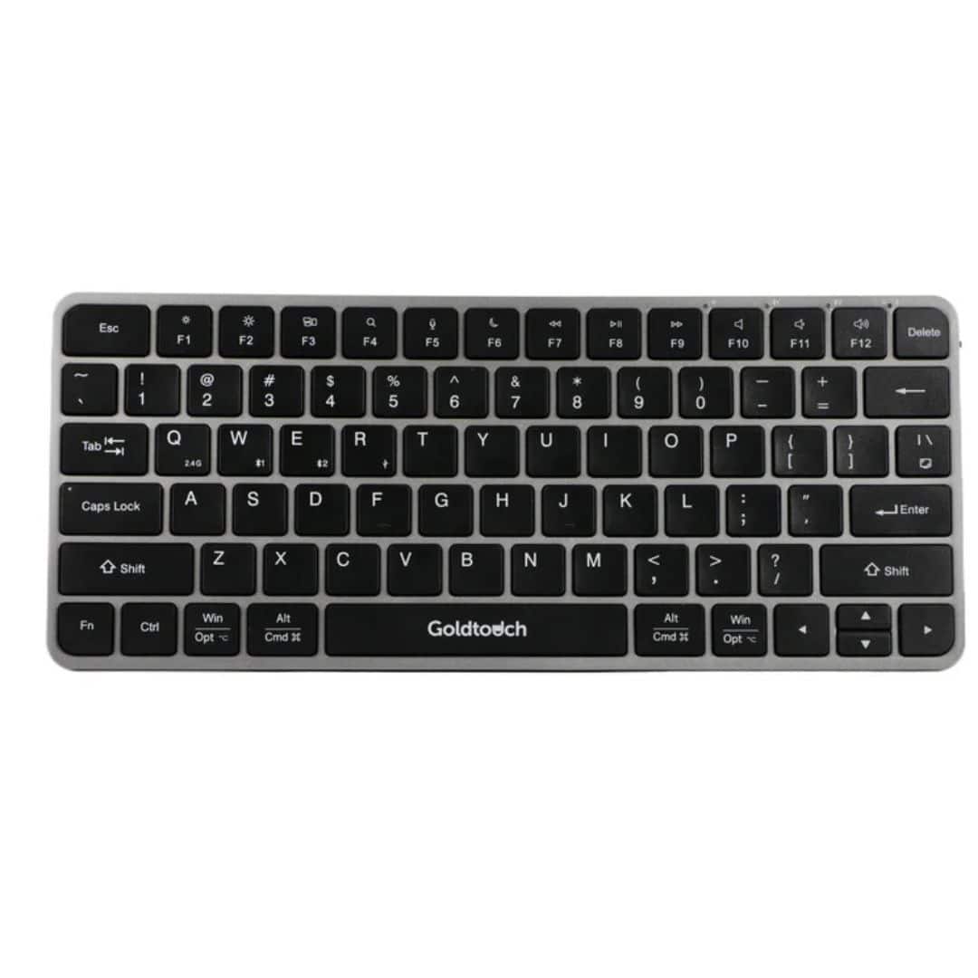 Goldtouch - Trident Mini Wireless Multi-Device Keyboard with USB, 2.4GHz and Dual Bluetooth - Black