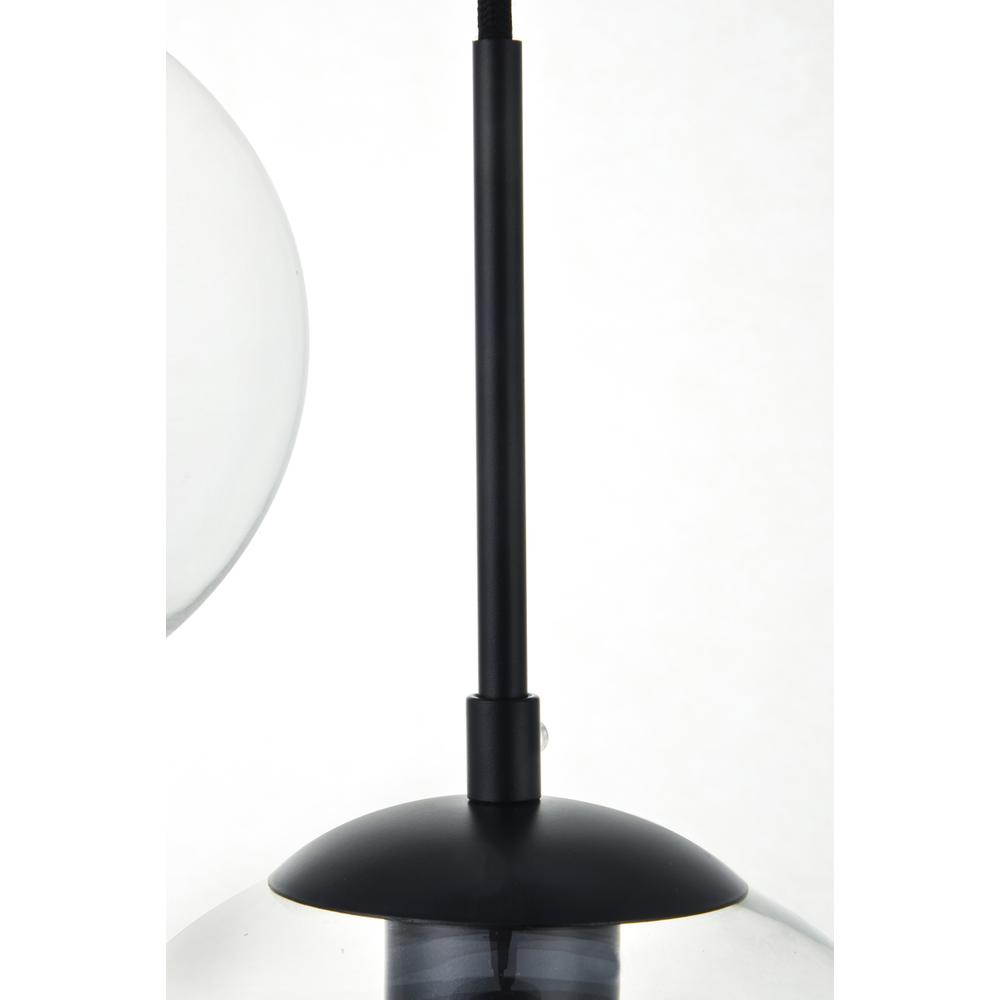 Left. Living District - Baxter 5 Lights Black Pendant With Clear Glass - Black And Clear.