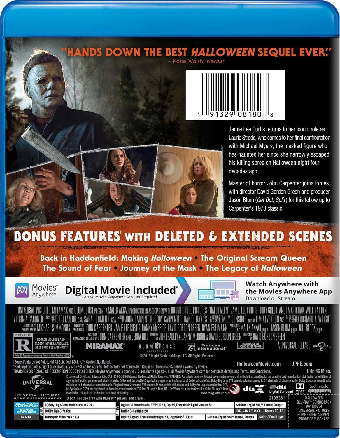 Back. Halloween (2018) (DVD + Digital) [Blu-ray].