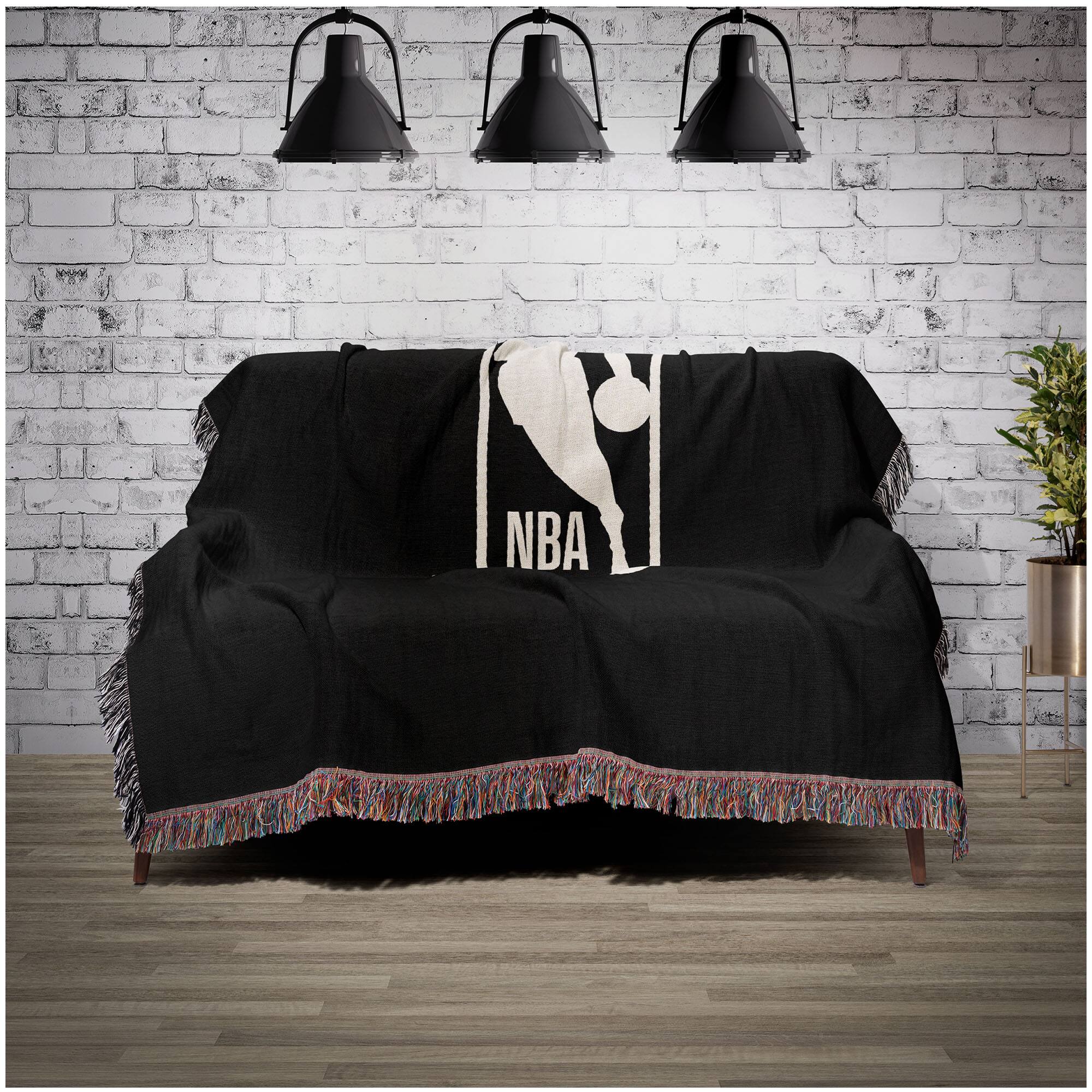 Alt View 1. Chad & Jake - NBA Woven Blanket - Black.