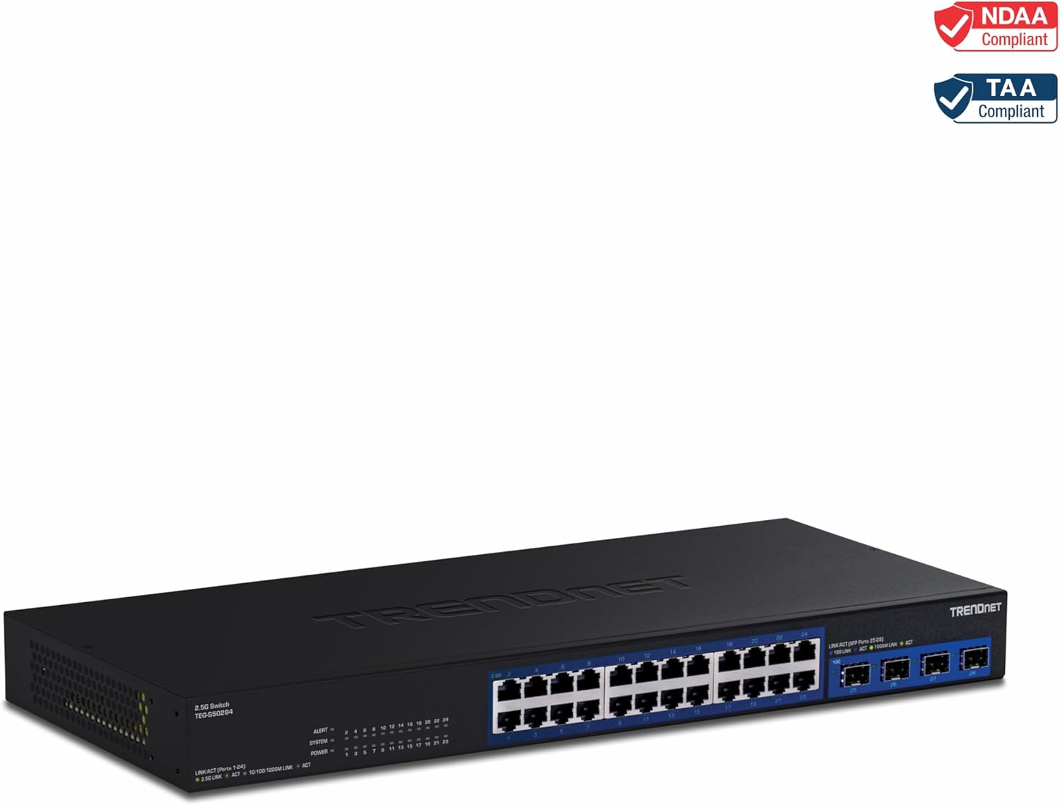 Trendnet - TEG-S50284 28-Port 2.5G Switch with 10G SFP+ Ports - Black