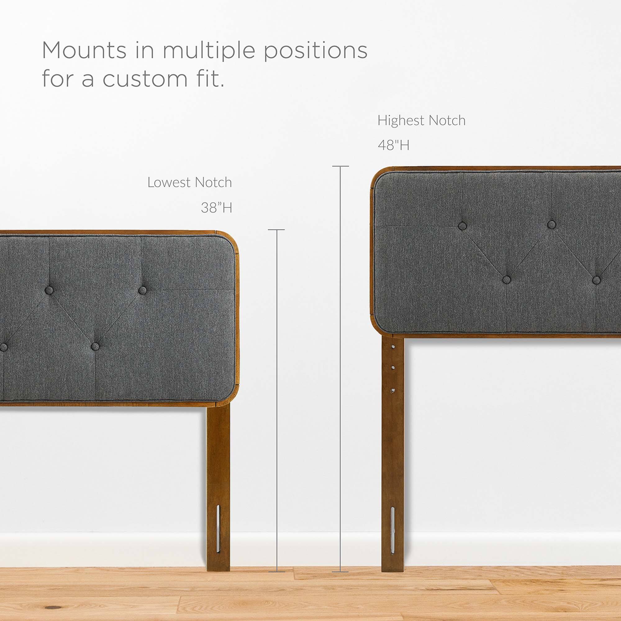 Mounts in multiple positions for a custom fit.

Lowest Notch  
38"H

Highest Notch  
48"H