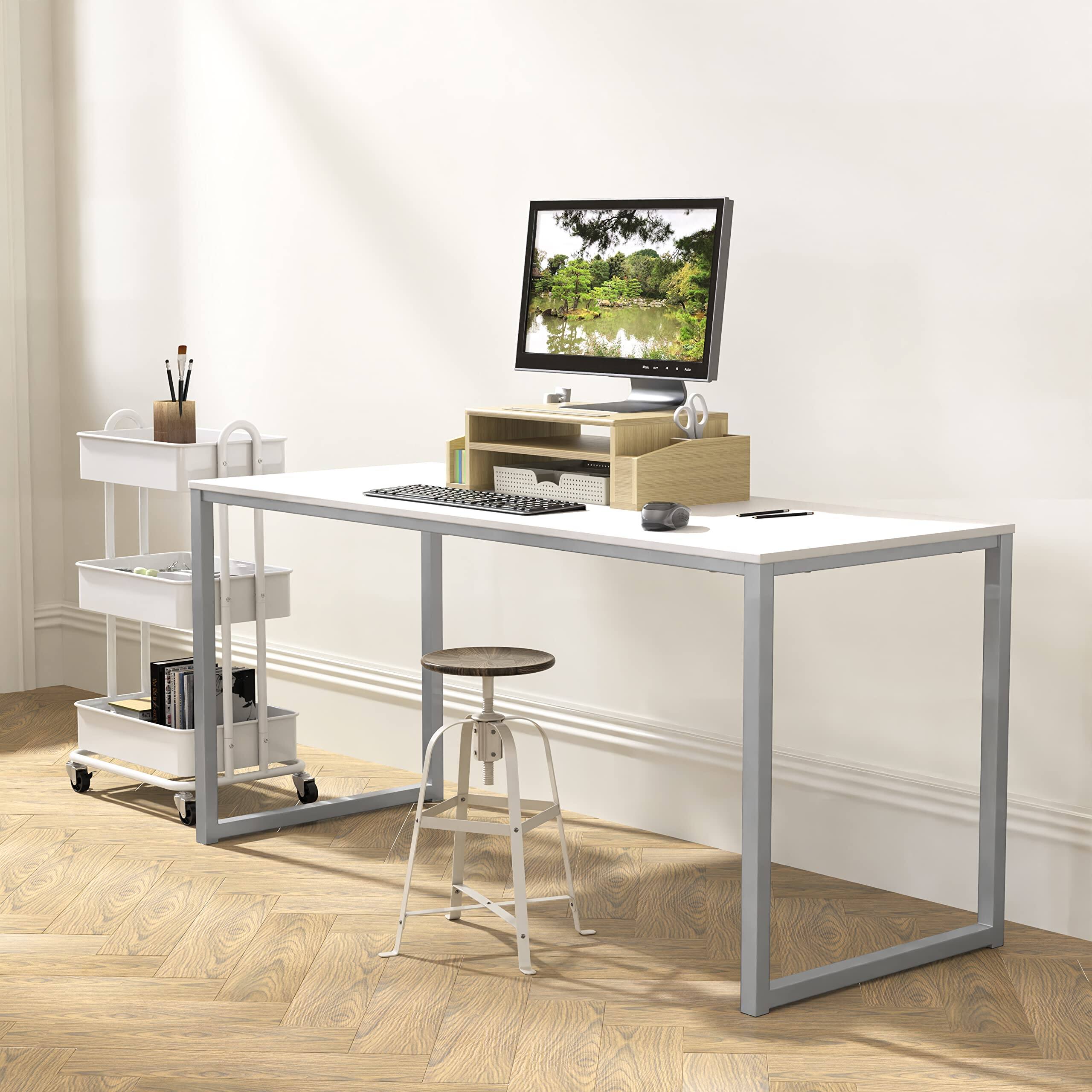 Angle. Dazzed Corner - 48-Inch Home Office Computer Desk - White.