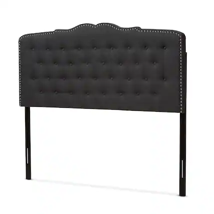 Front. Baxton Studio - Lucy Modern and Contemporary Fabric King Size Headboard - Dark Grey.