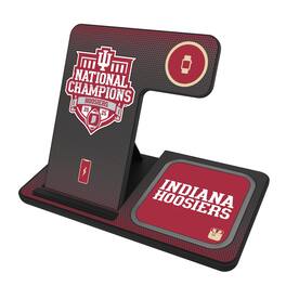 Keyscaper - Indiana Hoosiers College Football Playoff 2025 National Champions 3-in-1 Charging Station - Black