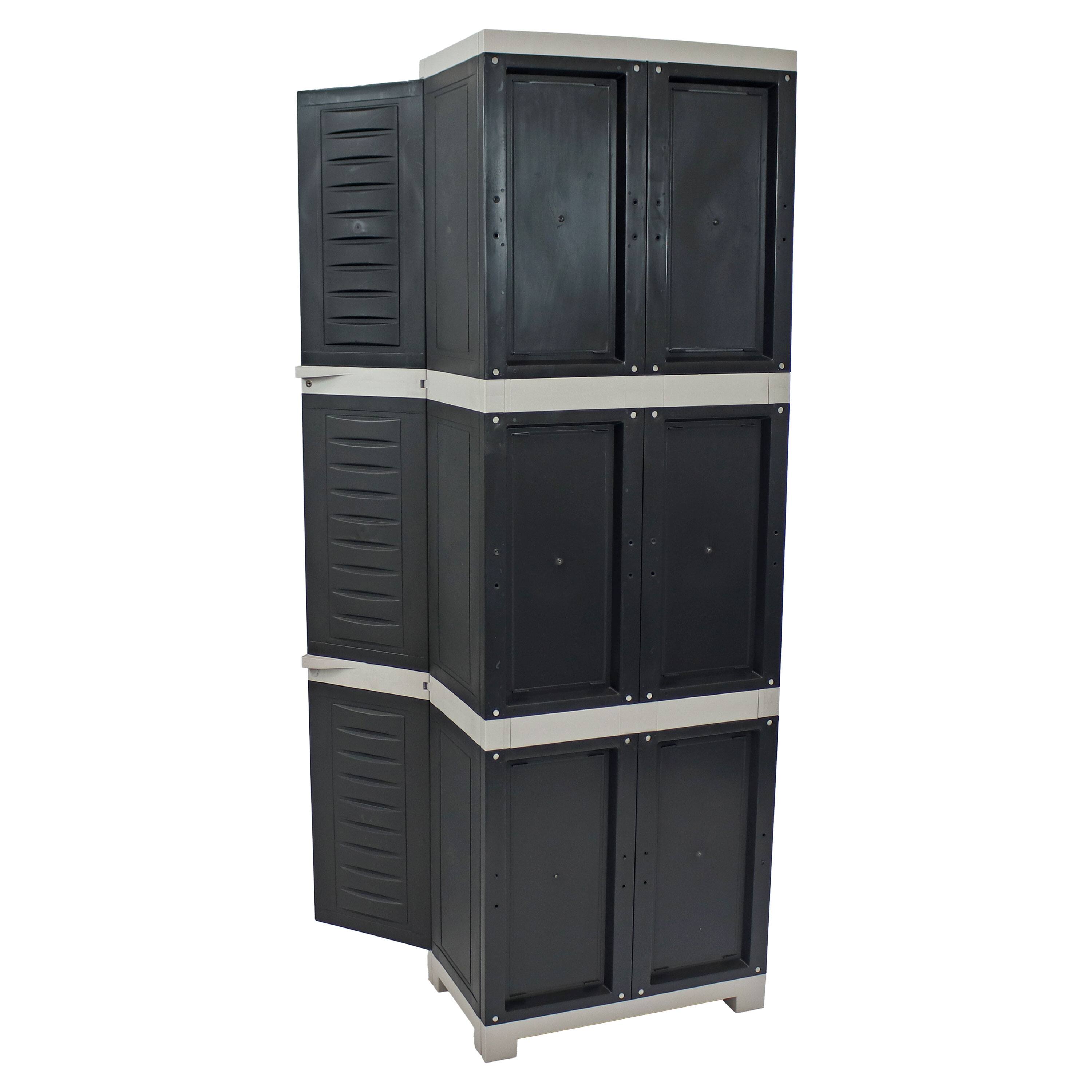Alt View 8. Sunnydaze - Lockable Storage Cabinet with 4 Adjustable Shelves 72" - Charcoal.