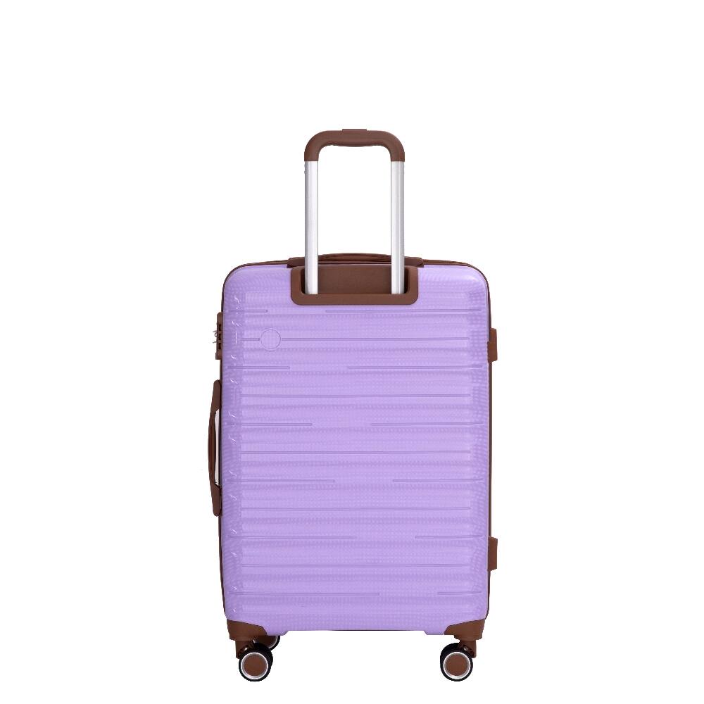 Back. Ropilly - Ropilly 5 piece hardshell luggage set Lavender with TSA Lock 20 24 28 Inch - Lavender.