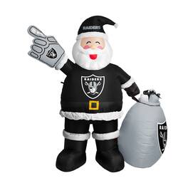 Logo Brands - Las Vegas Raiders 7' Inflatable Santa - Multicolor