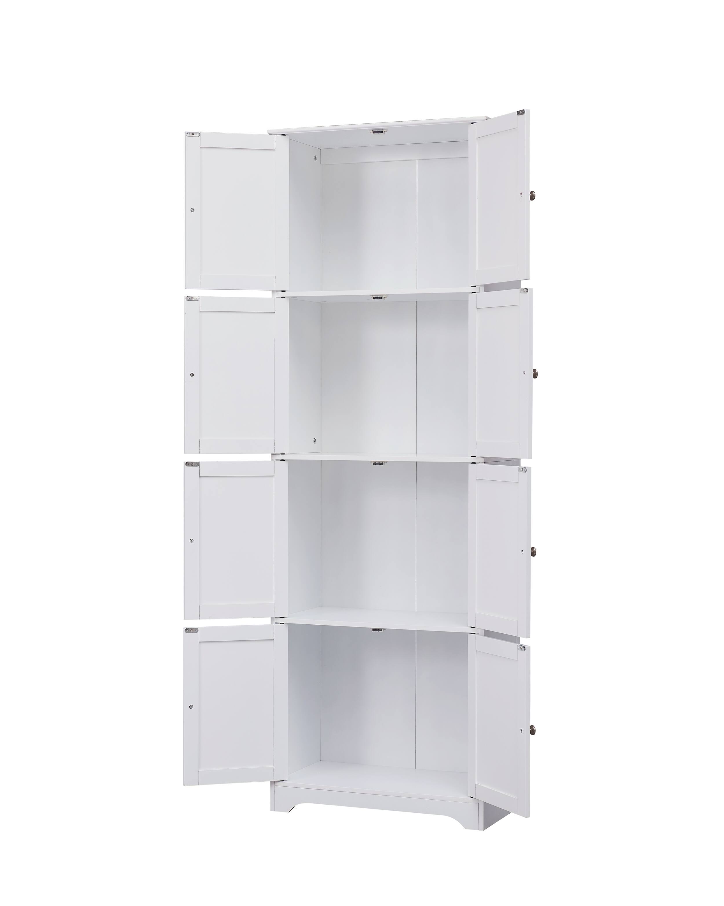 Back. Kings Brand Furniture - Kings Brand Furniture - Lyons 4-Tier 68" Kitchen Pantry Storage Cabinet with 8 Doors - White.