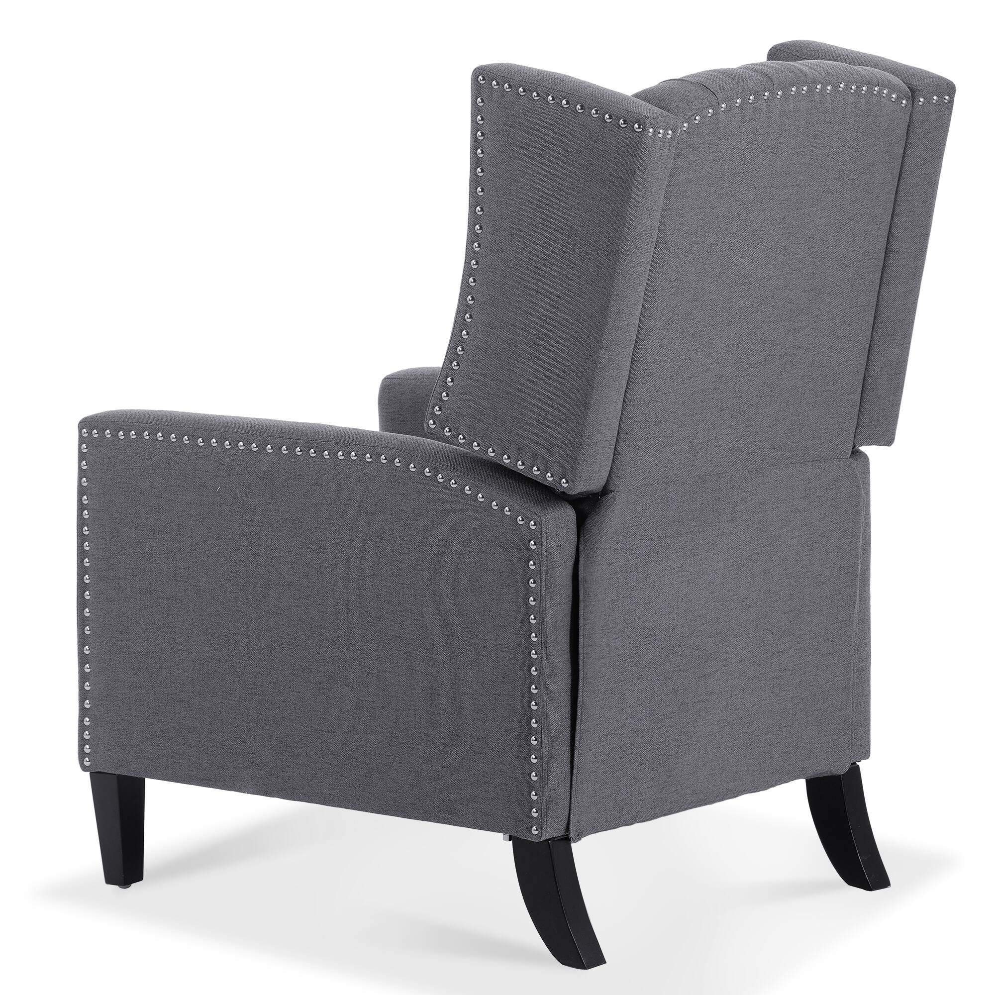 Alt View 5. APRILSOUL - Wide Manual Wing Chair Recliner - Gray.