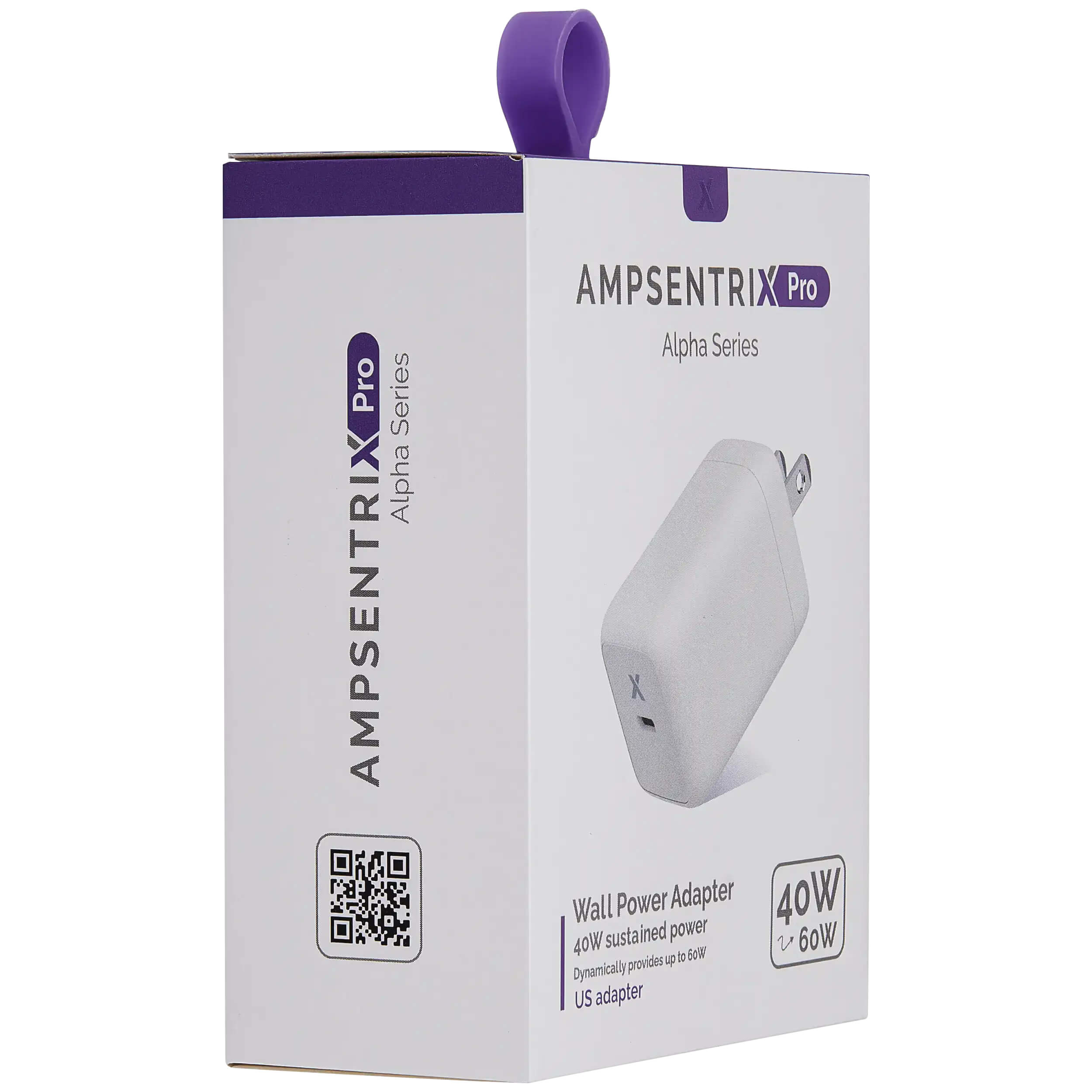 X Pro Series Alpha AMPSENTRIX AMPSENTRIX Pro Alpha Series X Wall Power Adapter 40W 40W sustained power V 60W Dynamically provides US adapter