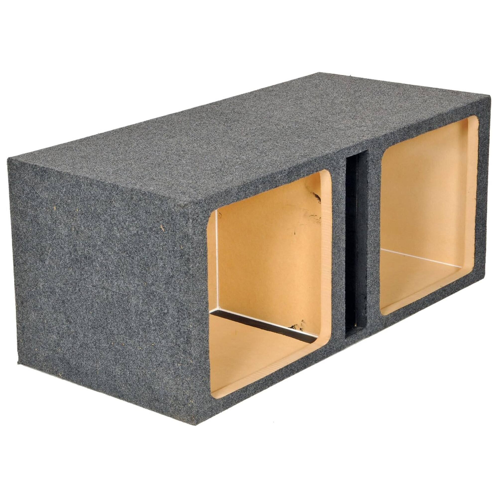 Alt View 4. QPower - Q Power 10-Inch Vented Heavy Duty Subwoofer Enclosure with 2 Square Holes, Grey - CHARCOAL GREY.