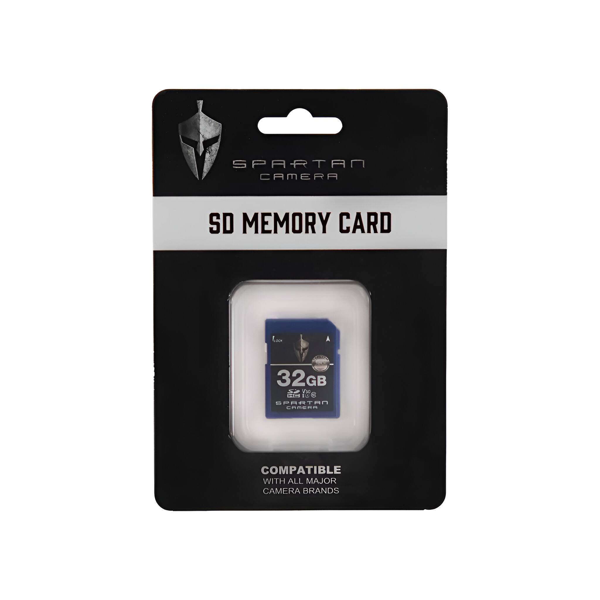SPARTAN CAMERA  
SD MEMORY CARD  
32GB  
COMPATIBLE WITH ALL MAJOR CAMERA BRANDS