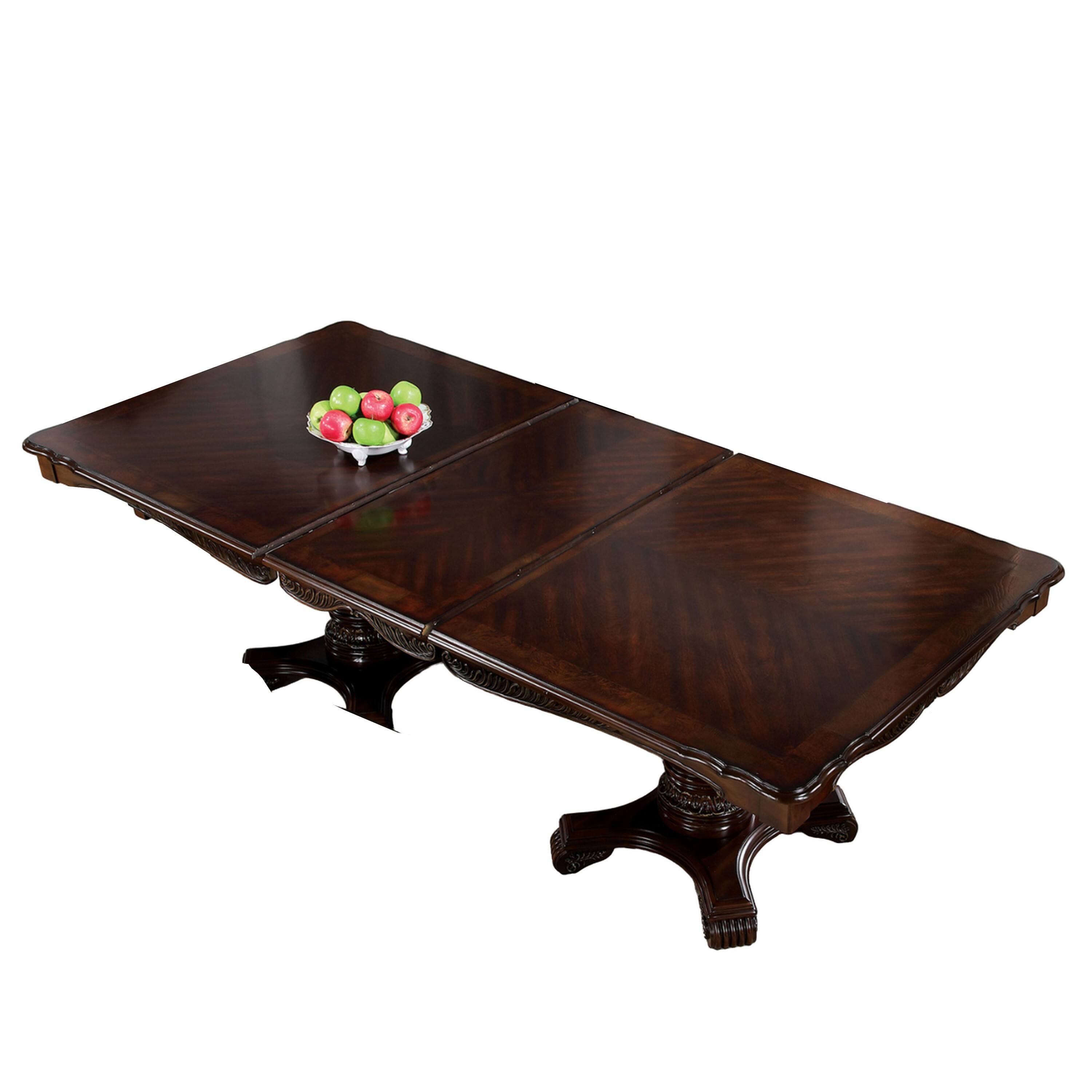 Alt View 1. Manhattan Lane - Zenie Dining Table, Extension Leaf, 77-95 Inch, Cherry Brown Solid Wood - Cherry Brown.