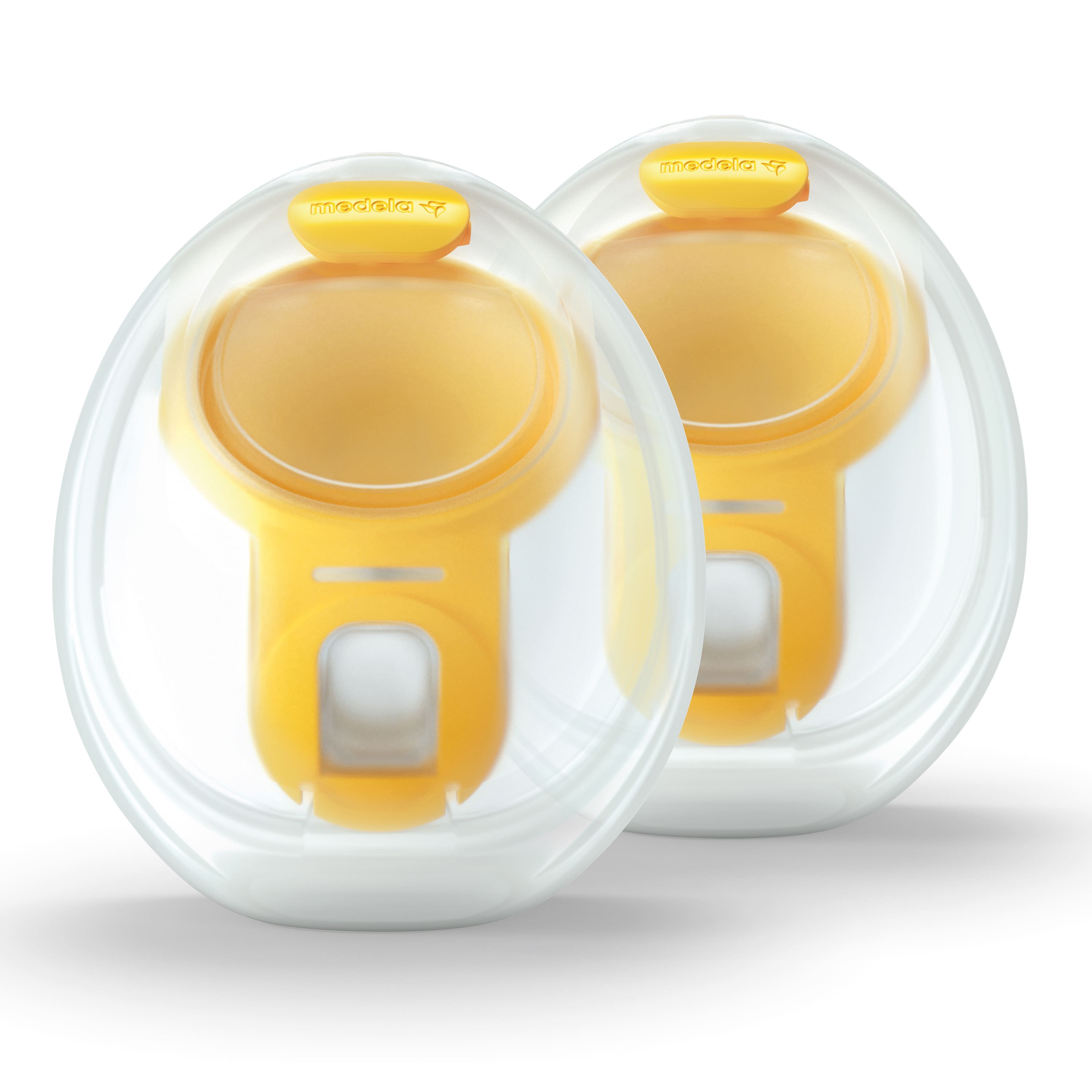 Front. Medela - Hands-free Collection Cups - Yellow.